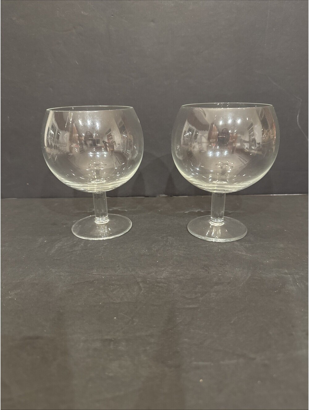 Vintage Balloon Brandy Cognac Whiskey Snifters  4” Wide x 5" Tall  Clear Glass